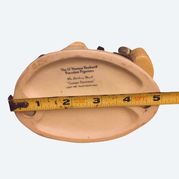 1980 Norman Rockwell Grandpa Snowman Danbury Mint Ceramic Holiday Home Decor - Picture 6 of 10